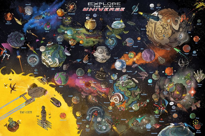 Illustration for article titled These Fictional Space Postcards May Make You Go Back to Snail Mail